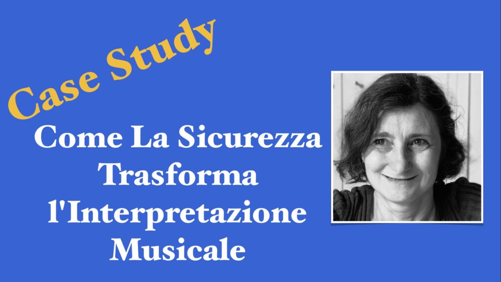 locandina dell'articolo "Come la sicurezza trasforma l'interpretazione musicale" della serie casi studio con primo piano di Monica Kircheis