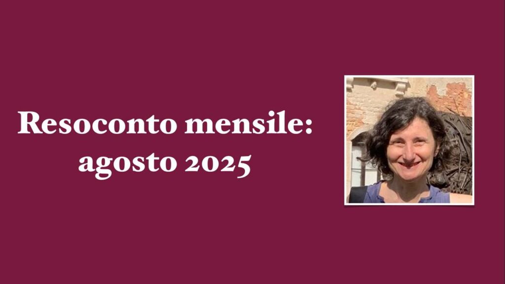 locandina dell'articolo "resoconto mensile agosto 2025 e primo piano di Monica Kircheis