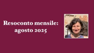 locandina dell'articolo "resoconto mensile agosto 2025 e primo piano di Monica Kircheis