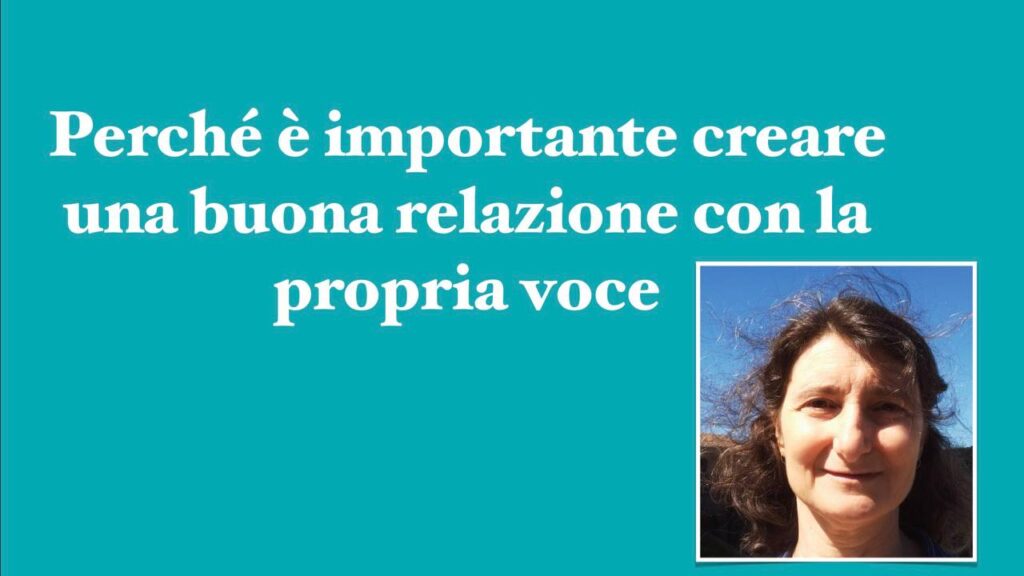 locandina dell'articolo "Perché è importante creare una buona relazione con la propria voce" con primo piano di Monica Kircheis