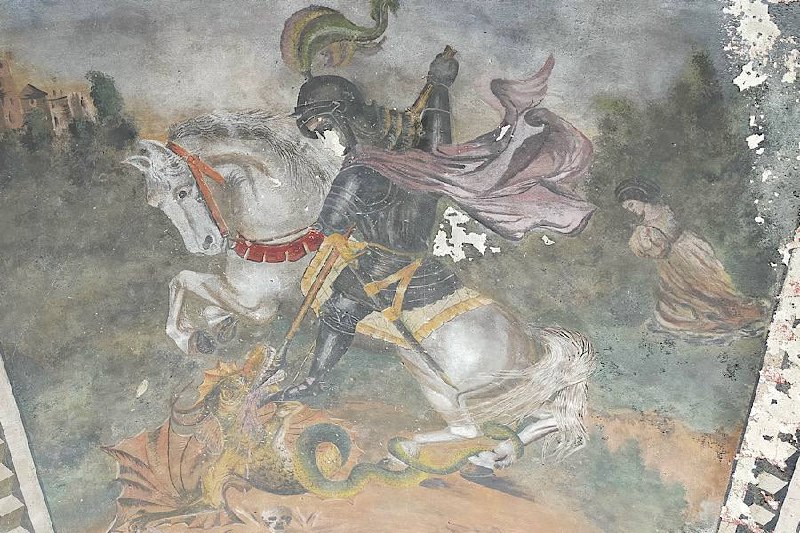 Castell'Arquato - affresco alla porta d'ingresso